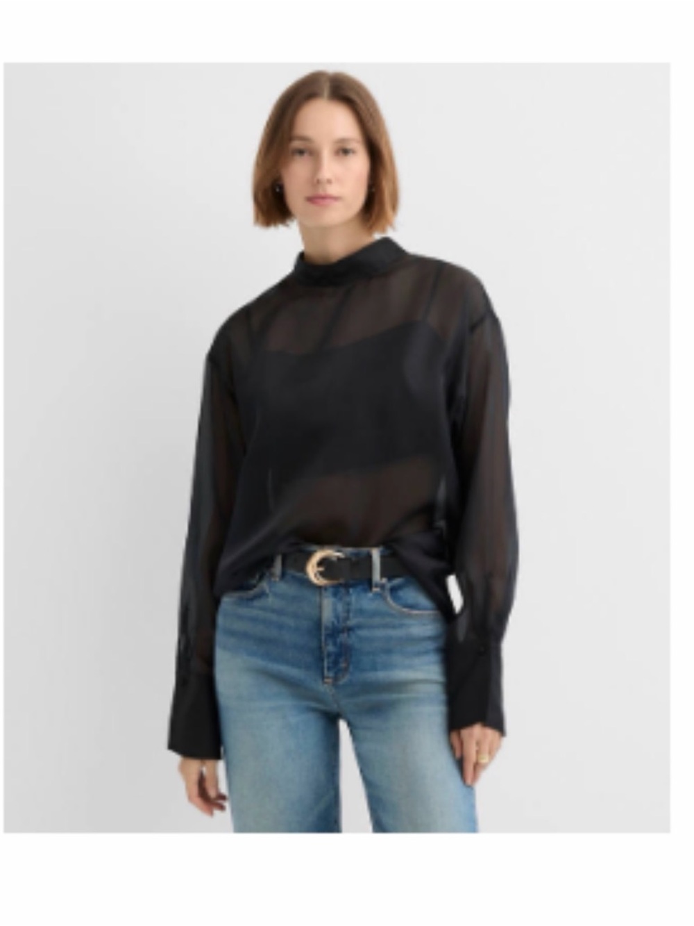 Loft Satin Cami Mockneck Blouse